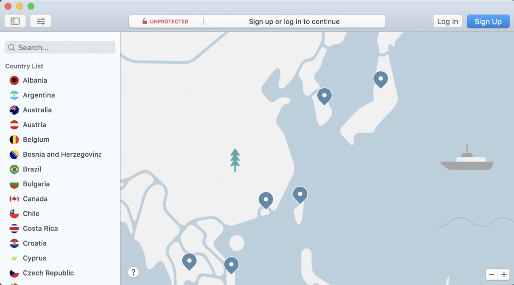 NordVPNとNordVPN IKEの初期画面